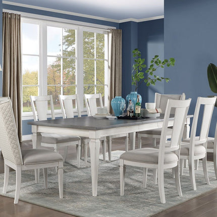 Katia - Dining Table With Leaf - Rustic Gray & Weathered White - Tony's Home Furnishings