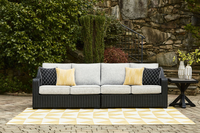 Beachcroft - Black / Light Gray - 2-Piece Outdoor Loveseat With Cushion Signature Design by Ashley® 