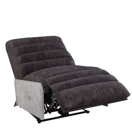 Okzuil - Recliner - 2-Tone Gray Top Grain Leather & Aluminum ACME 