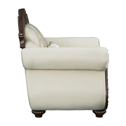 Pierce - Chair With Pillow - Beige Fabric & Cherry Finish ACME 