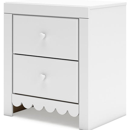 Mollviney - White - Two Drawer Night Stand Signature Design by Ashley® 