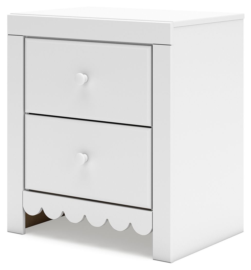 Mollviney - White - Two Drawer Night Stand - Tony's Home Furnishings