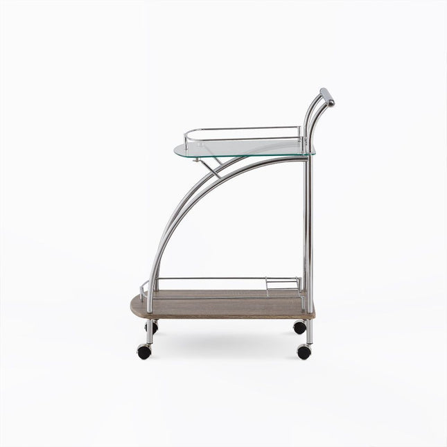 Badin - Serving Cart - Chrome & Clear Glass ACME 