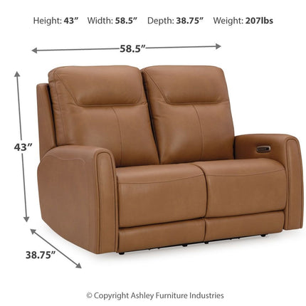 Tryanny - Butterscotch - Power Reclining Loveseat/ Adj Headrest Signature Design by Ashley® 