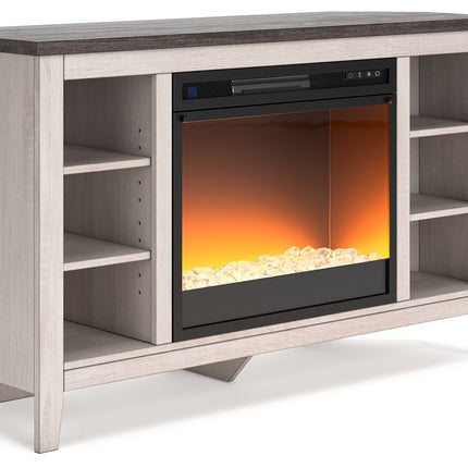 Dorrinson - Corner TV Stand With Fireplace Insert Signature Design by Ashley® 