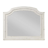 Jaqueline - Mirror - Light Gray Linen & Antique White Finish ACME 