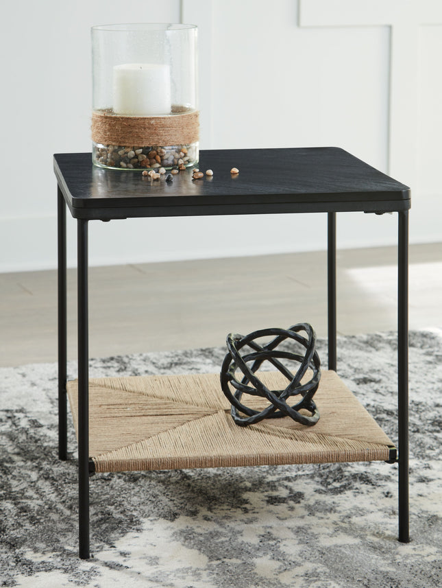 Minrich - Black / Natural - Accent Table Signature Design by Ashley® 