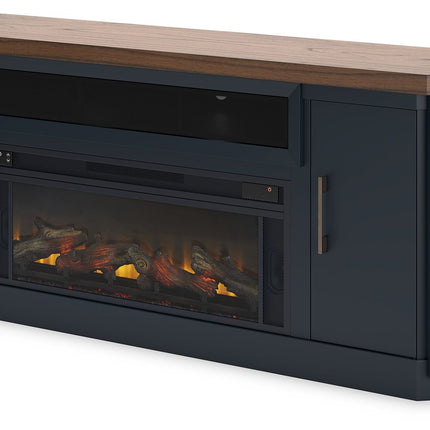 Landocken - Two-tone - 83" TV Stand With Electric Fireplace Signature Design by Ashley® 