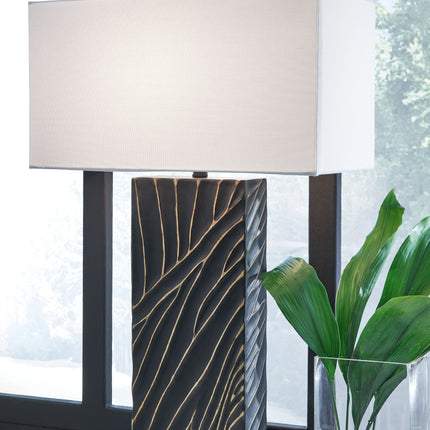 Bartlen - Black / Gold Finish - Poly Table Lamp Signature Design by Ashley® 