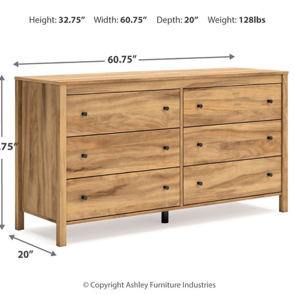 Bermacy - Light Brown - Six Drawer Dresser Signature Design by Ashley® 