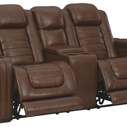 Backtrack - Chocolate - Pwr Rec Loveseat/Con/Adj Hdrst Ashley Furniture 