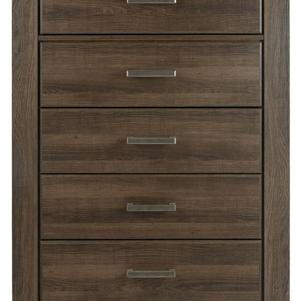 Juararo - Dark Brown - Five Drawer Chest Ashley Furniture 