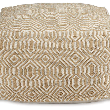 Adamont - Tan / Ivory - Pouf Signature Design by Ashley® 