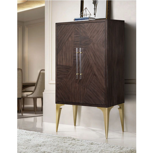 Andy - Bar Cabinet - Brushed Brown Oak Champagne - Tony's Home Furnishings