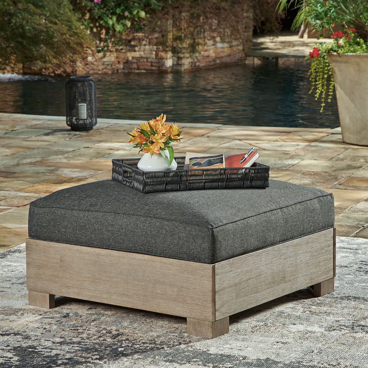 Citrine Park - Brown - Ottoman With Cushion - Tony's Home Furnishings