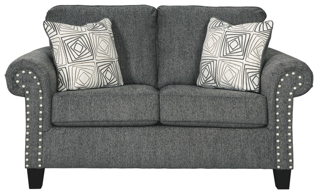 Agleno - Charcoal - Loveseat Ashley Furniture 