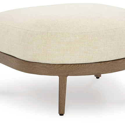 Serene Bay - Dark Brown / White - Ottoman With Cushion Signature Design by Ashley® 