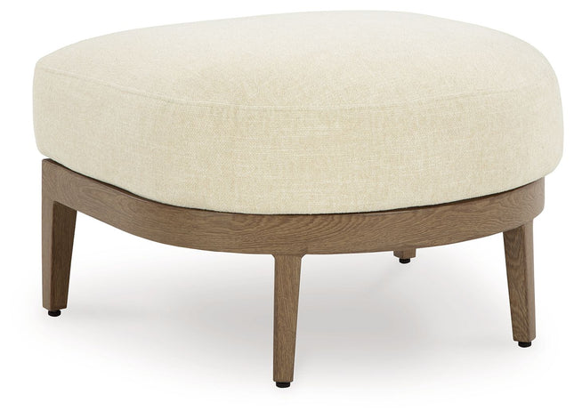 Serene Bay - Dark Brown / White - Ottoman With Cushion Signature Design by Ashley® 