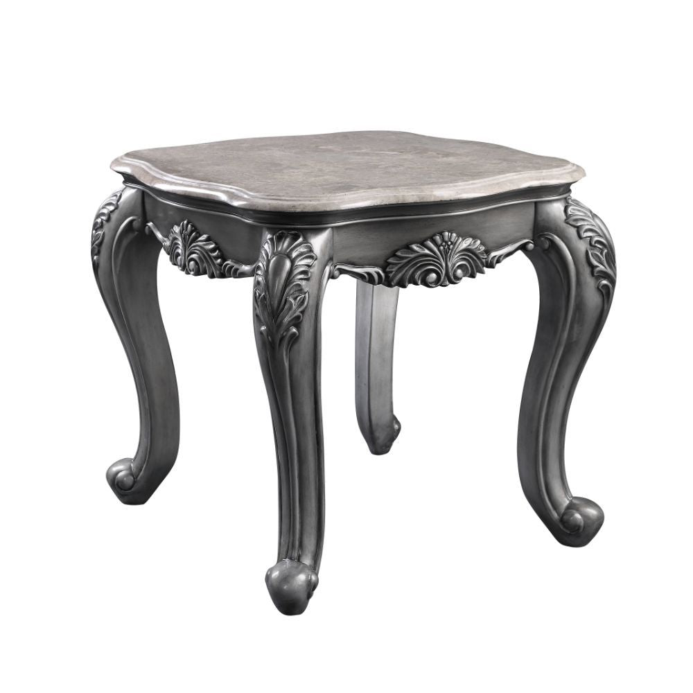 Ariadne - End Table - Marble & Platinum ACME 