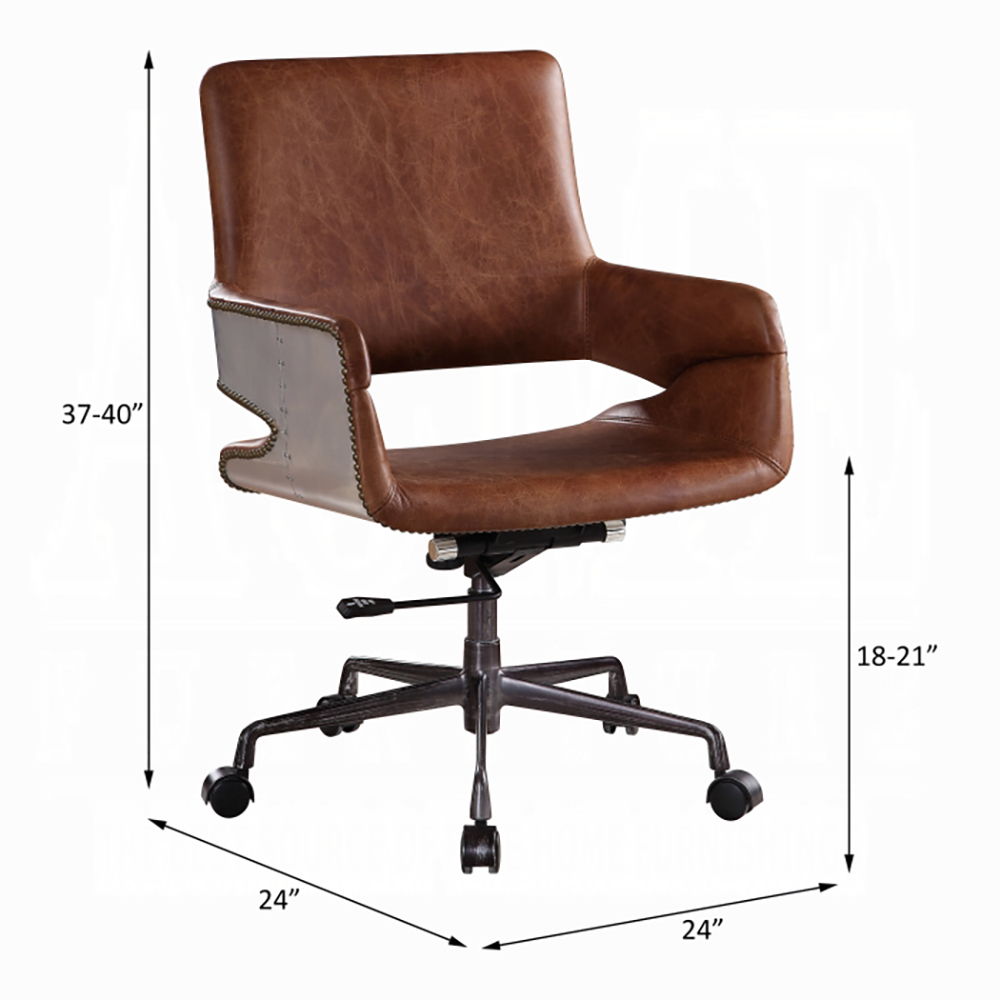 Kamau - Executive Office Chair - Vintage Cocoa Top Grain Leather - Tony's Home Furnishings
