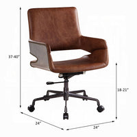 Kamau - Executive Office Chair - Vintage Cocoa Top Grain Leather - Tony's Home Furnishings