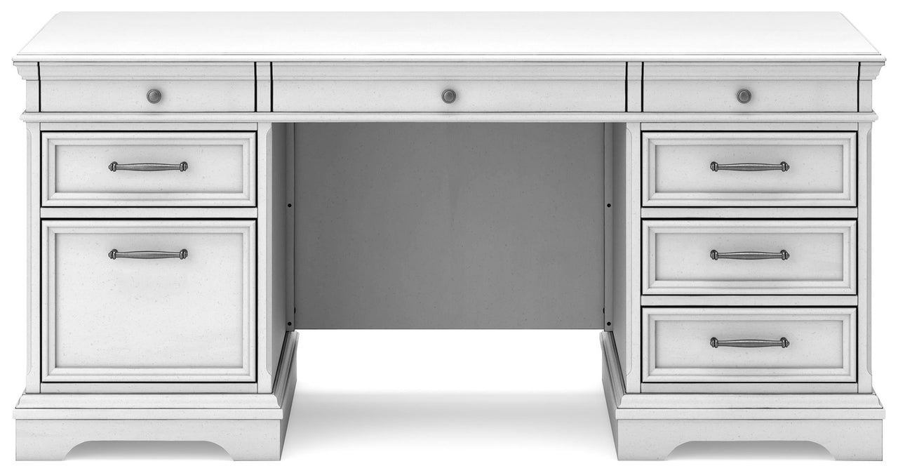 Kanwyn - Whitewash - Home Office Desk With Eight Drawers - Tony's Home Furnishings