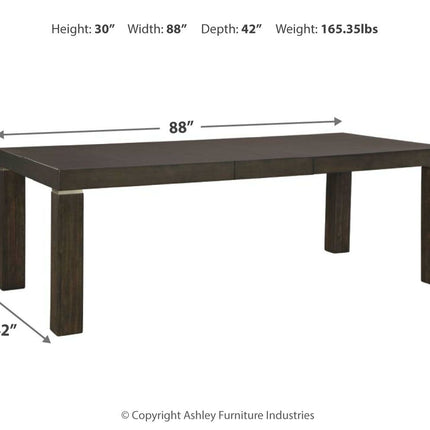 Hyndell - Dark Brown - Rectangular Dining Room Extension Table Signature Design by Ashley® 