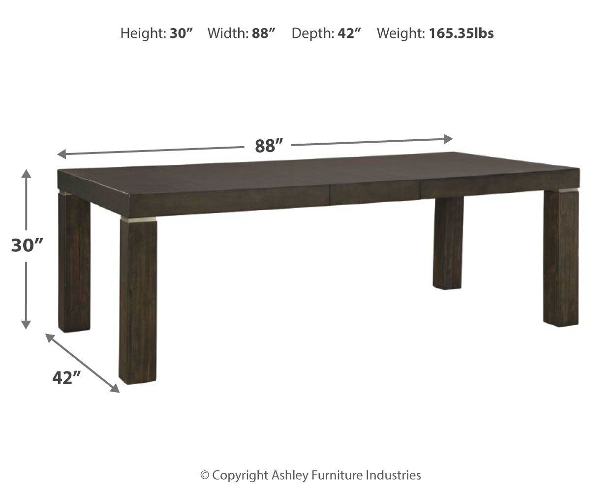 Hyndell - Dark Brown - Rectangular Dining Room Extension Table - Tony's Home Furnishings