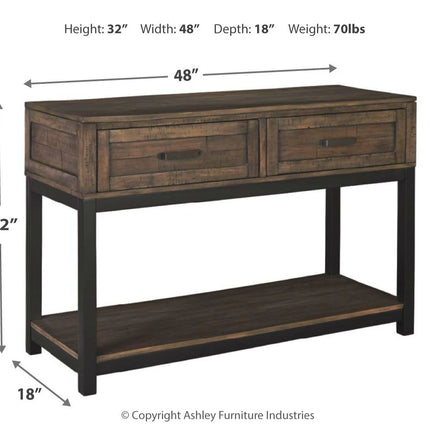 Johurst - Grayish Brown - Sofa Table Ashley Furniture 