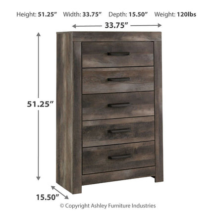 Wynnlow - Gray - Five Drawer Chest Signature Design by Ashley® 