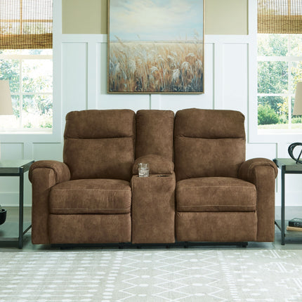 Edenwold - Brindle - Dbl Reclining Loveseat With Console Signature Design by Ashley® 