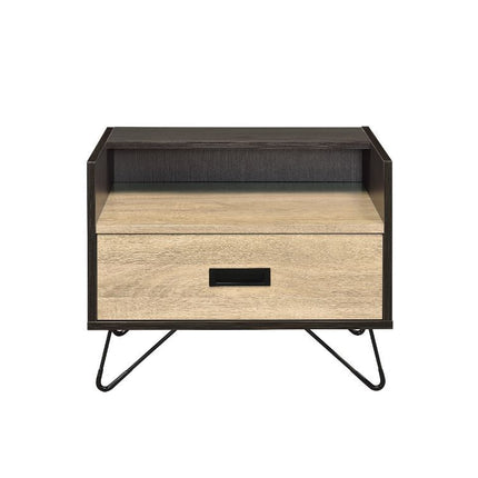 Melkree - Accent Table - Oak & Black Finish ACME 