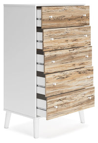 Thumbnail for Piperton - Brown / White - Five Drawer Chest - Tony's Home Furnishings