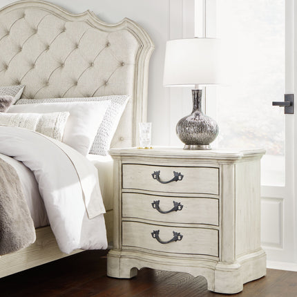 Arlendyne - Antique White - Three Drawer Night Stand Signature Design by Ashley® 