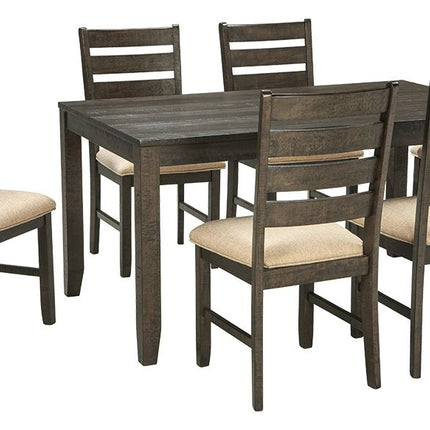 Rokane - Brown - Dining Room Table Set (Set of 7) Signature Design by Ashley® 