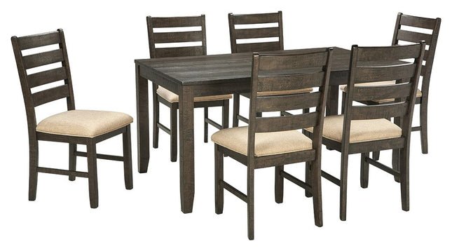 Rokane - Brown - Dining Room Table Set (Set of 7) Signature Design by Ashley® 