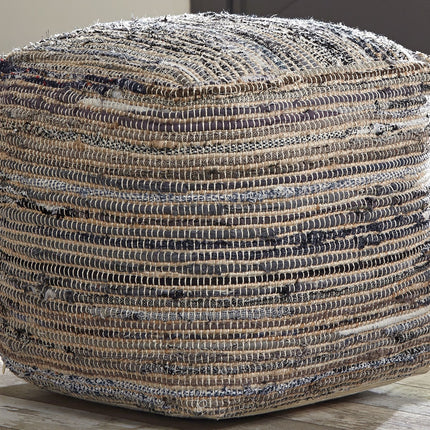 Absalom - Denim - Pouf - Tony's Home Furnishings