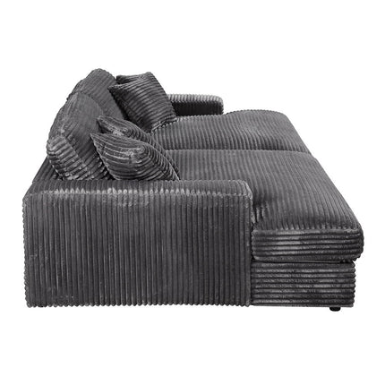 Hilde - Double Chaise With 2 Pillows - Dark Gray ACME 