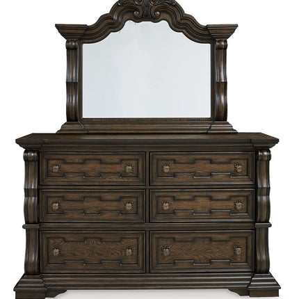 Maylee - Dark Brown - Dresser And Mirror Signature Design by Ashley® 