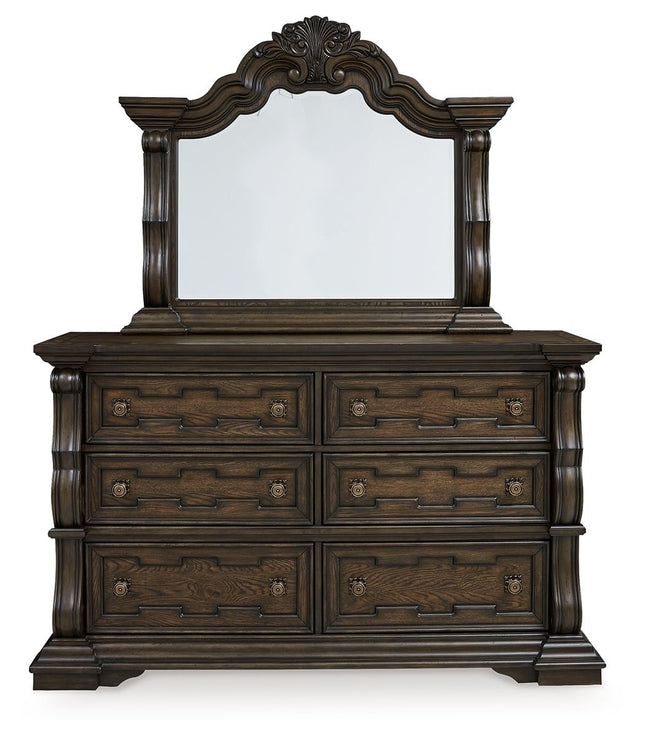 Maylee - Dark Brown - Dresser And Mirror Signature Design by Ashley® 