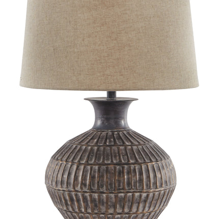 Magan - Antique Bronze Finish - Metal Table Lamp Ashley Furniture 