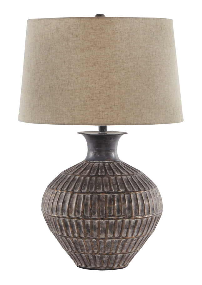 Magan - Antique Bronze Finish - Metal Table Lamp Ashley Furniture 