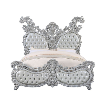 Valkyrie - Eastern King Bed - PU, Light Gold & Gray Finish ACME 