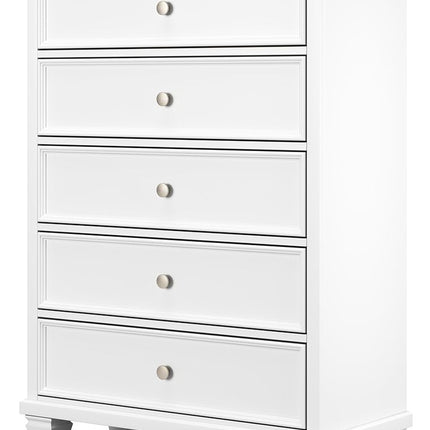 Fortman - White - Five Drawer Chest Signature Design by Ashley® 