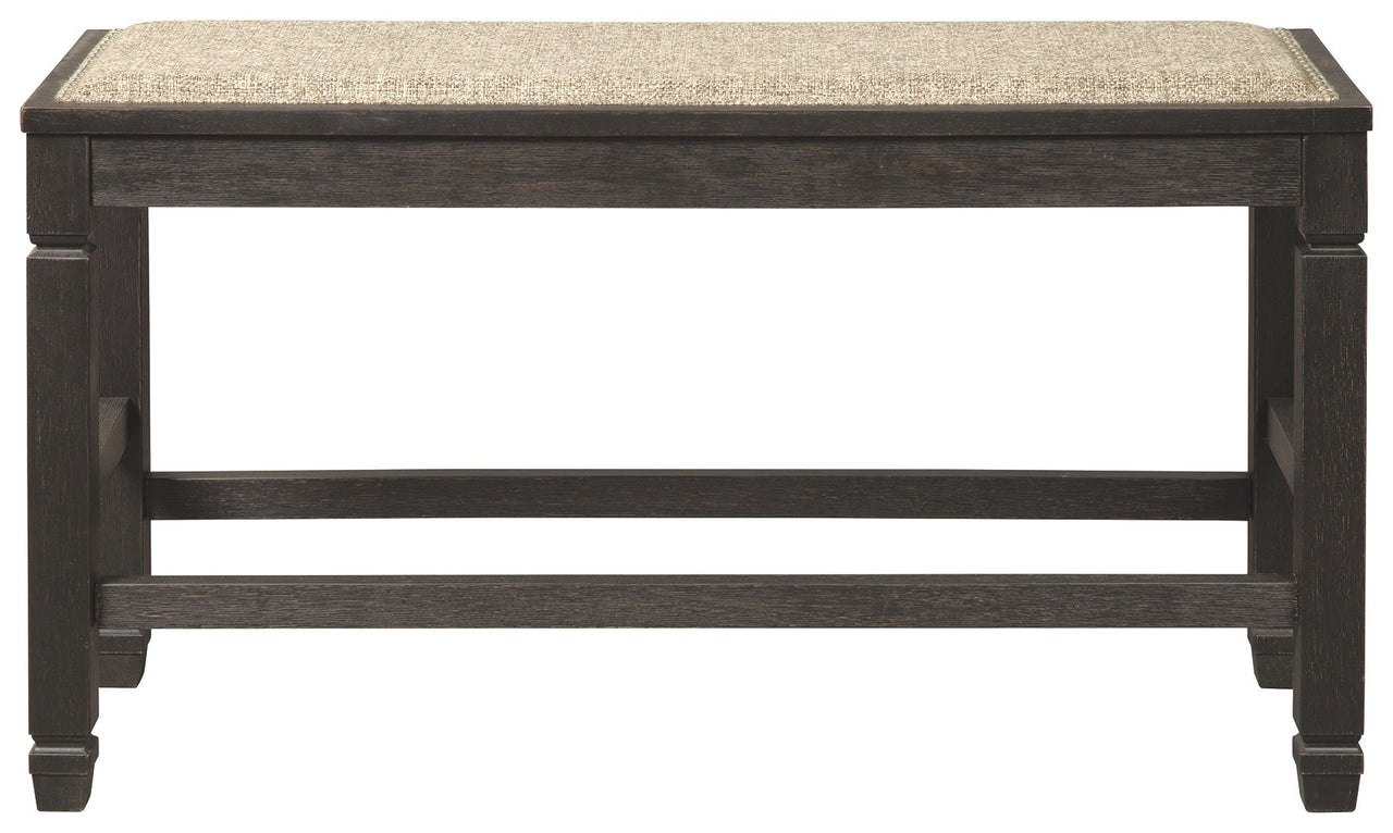 Tyler - Antique Black - Dbl Counter Uph Bench - Tony's Home Furnishings