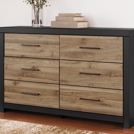 Vertani - Black / Honey Brown - Six Drawer Dresser Signature Design by Ashley® 