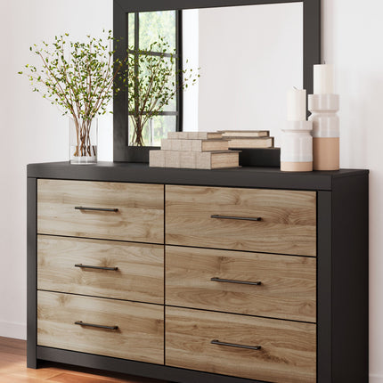 Vertani - Black - Dresser And Mirror Signature Design by Ashley® 