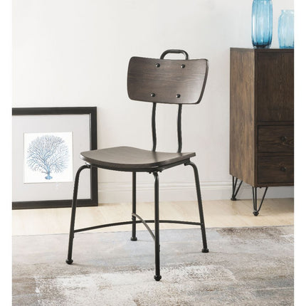 Garron - Side Chair (Set of 2) - Walnut & Black ACME 