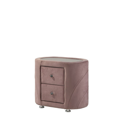 Salonia - Nightstand - Pink Velvet ACME 