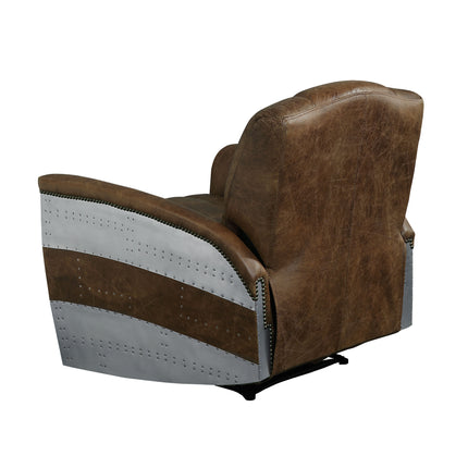 Brancaster - Recliner - Retro Brown Top Grain Leather & Aluminum ACME 